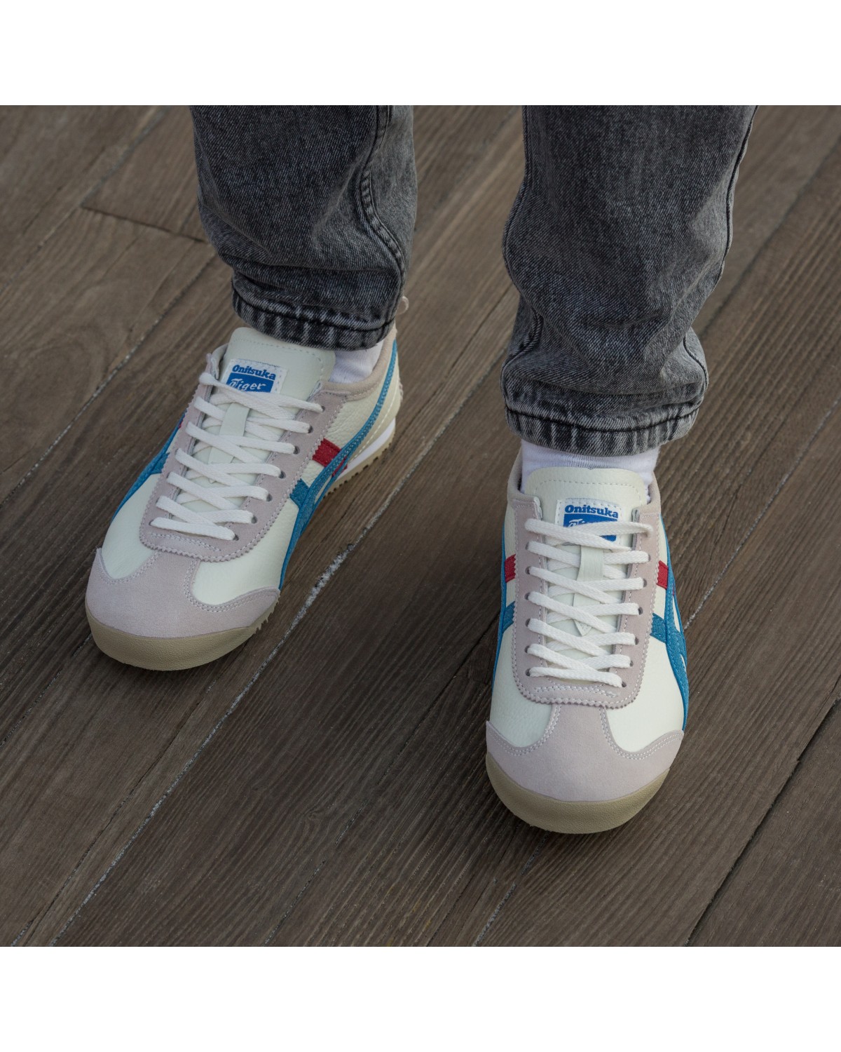 Asics Onitsuka Tiger Mexico 66 Beige Red Blue