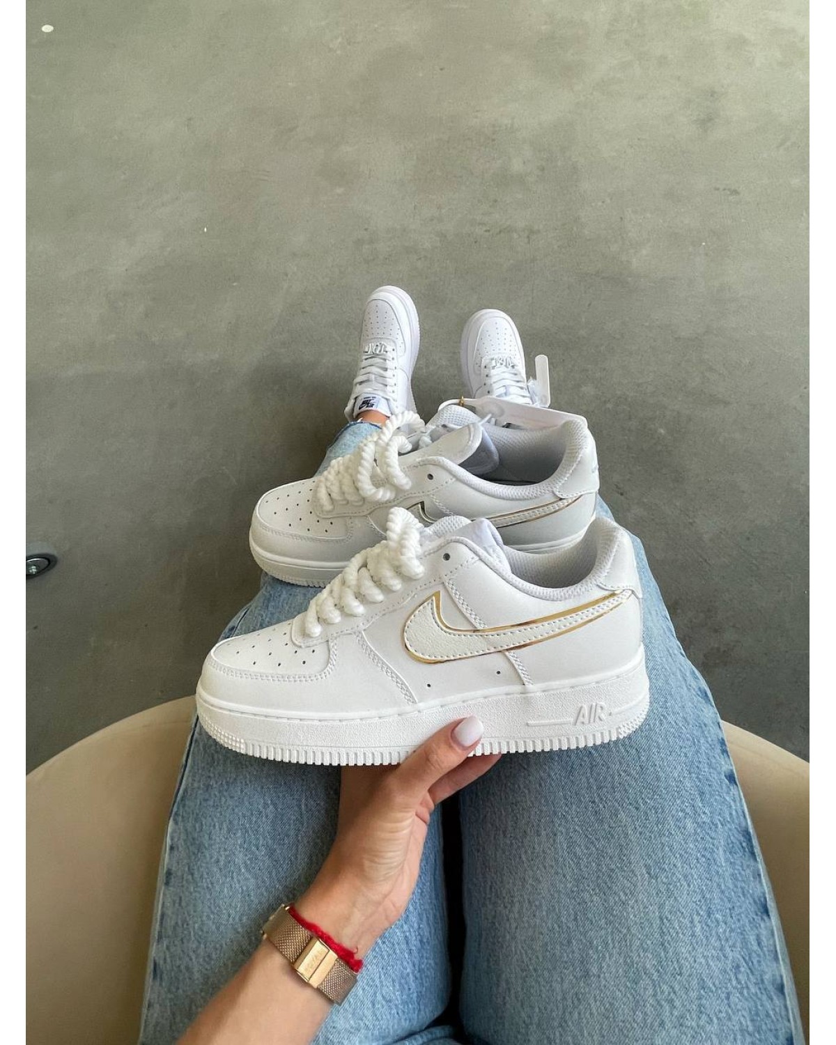 Nike Wmns Air Force  Essential White Gold