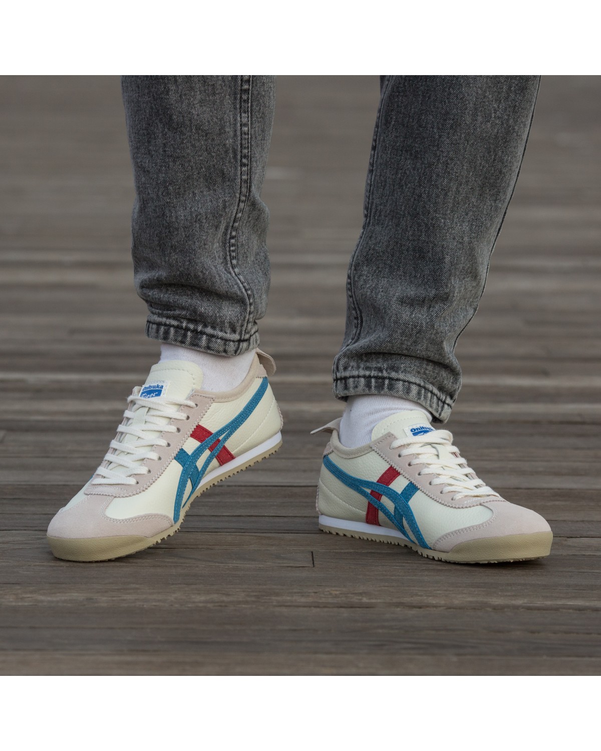 Asics Onitsuka Tiger Mexico 66 Beige Red Blue
