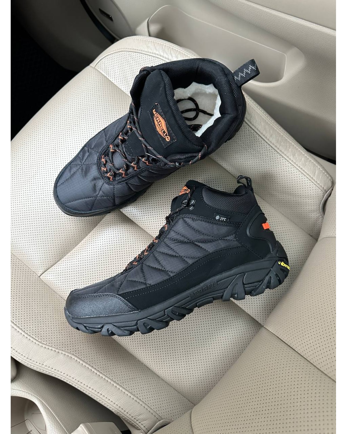 Merrell ICE CUP MOC II High Black Orange FUR