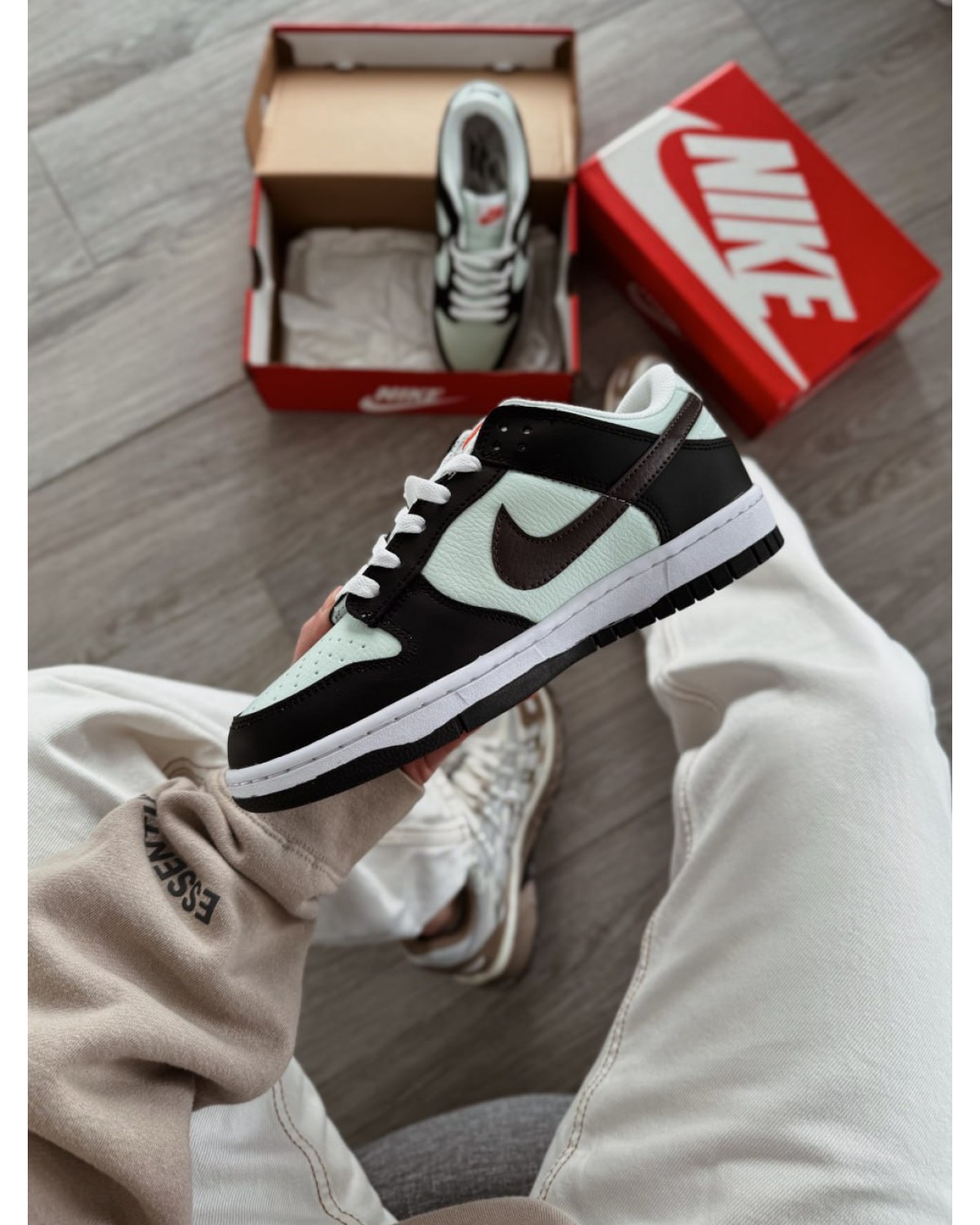 Nike Dunk Low Black Total Orange Mini Swoosh