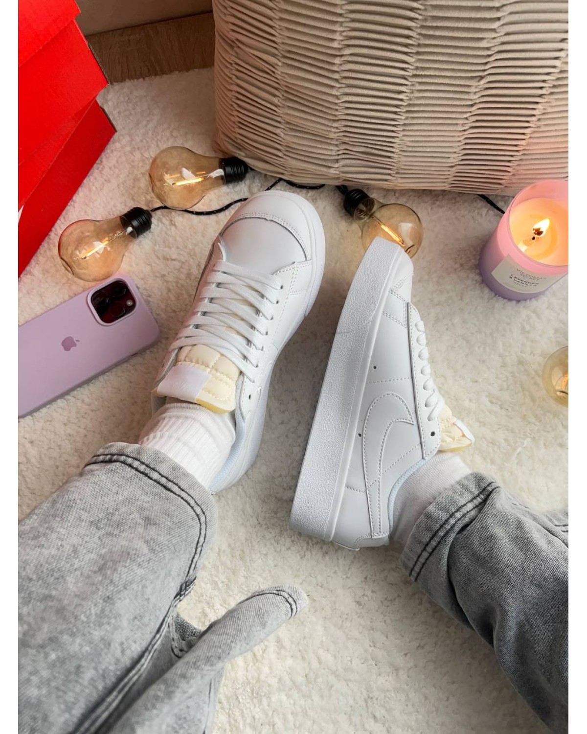 Nike Blazer Low White Platform