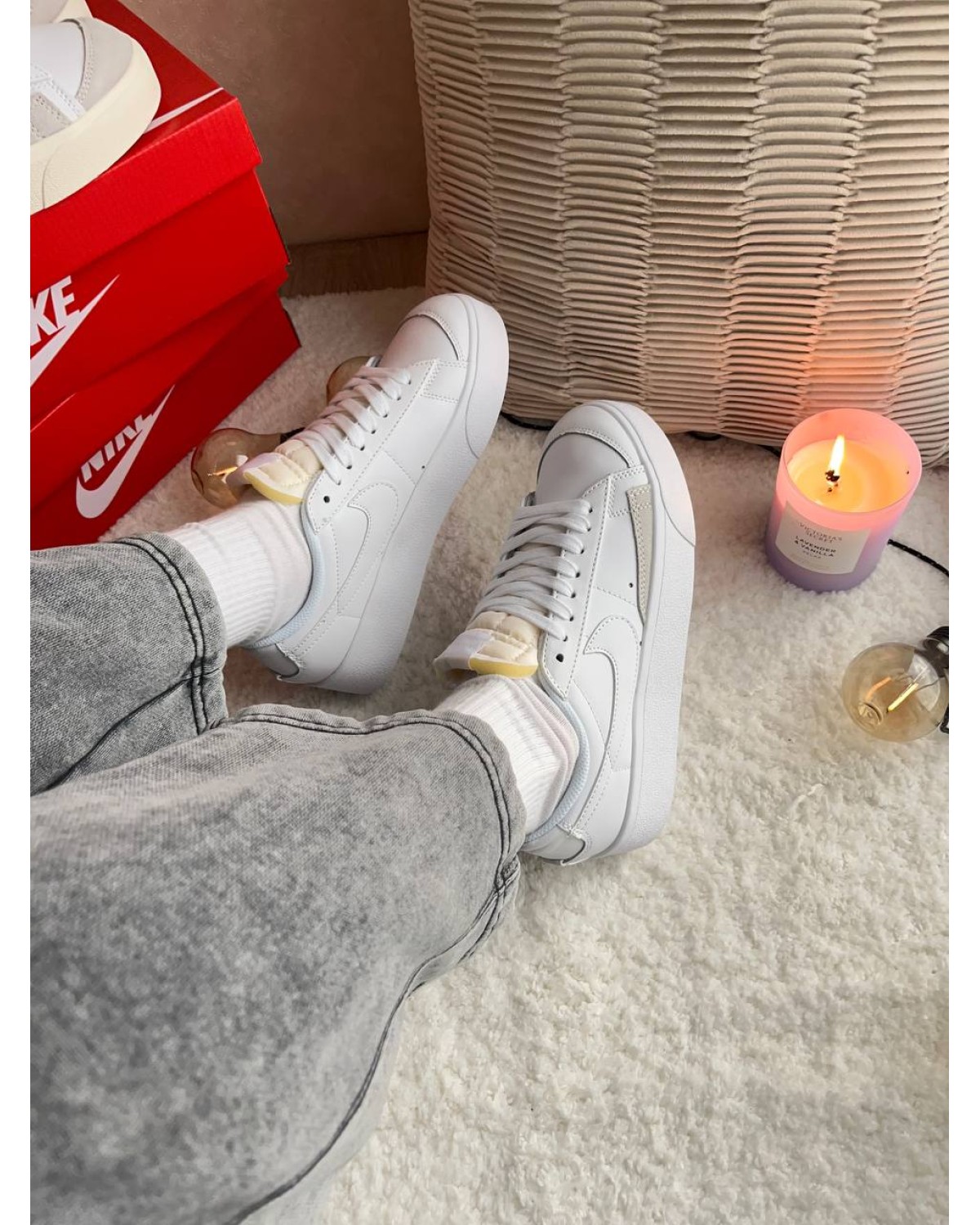 Nike Blazer Low White Platform