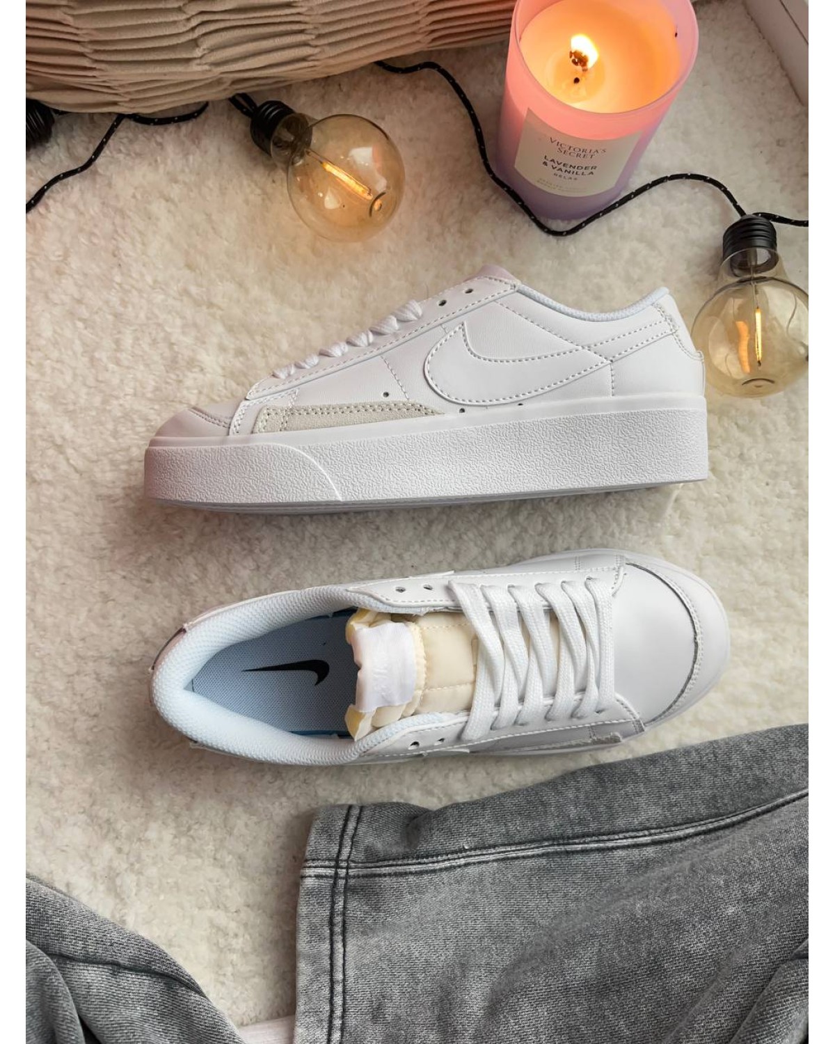 Nike Blazer Low White Platform