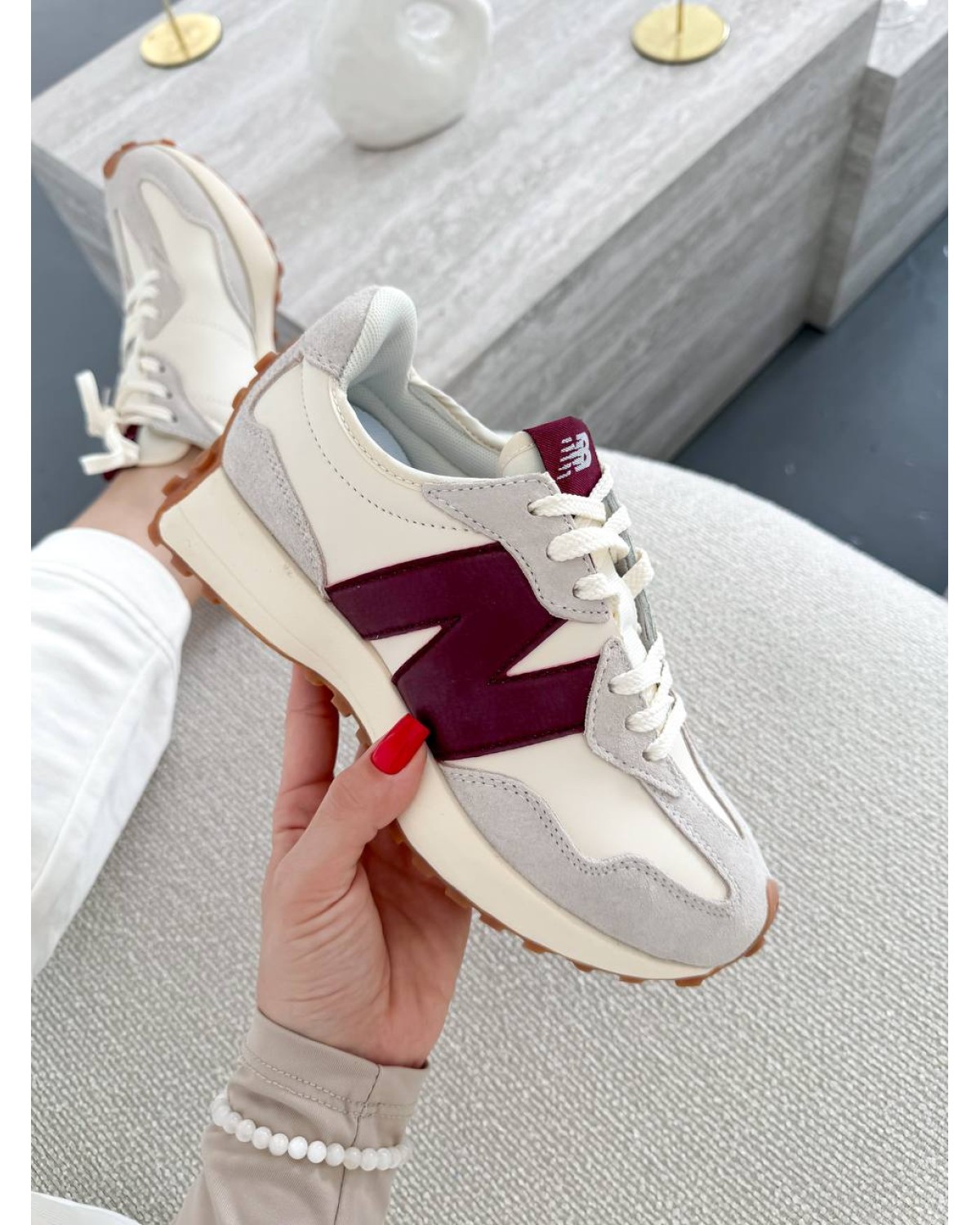 New Balance 327 Beige/Bordo