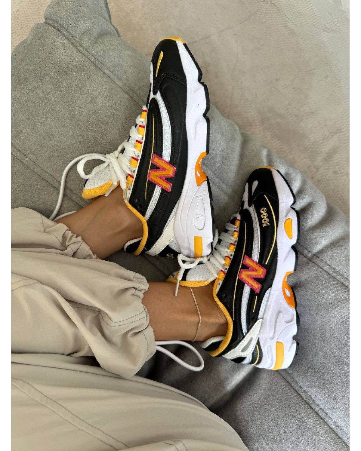 New Balance 1000 Black / White / Yellow