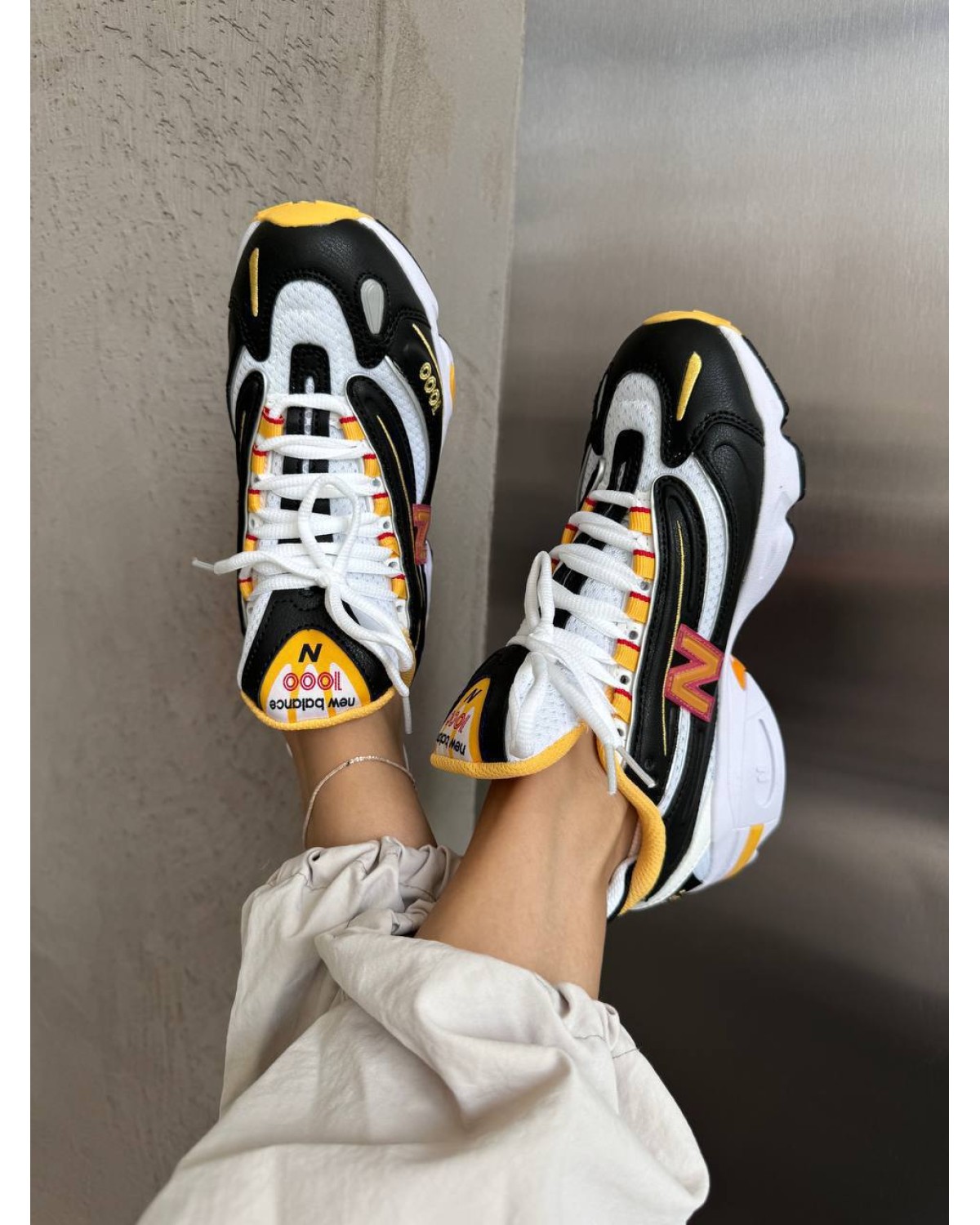 New Balance 1000 Black / White / Yellow