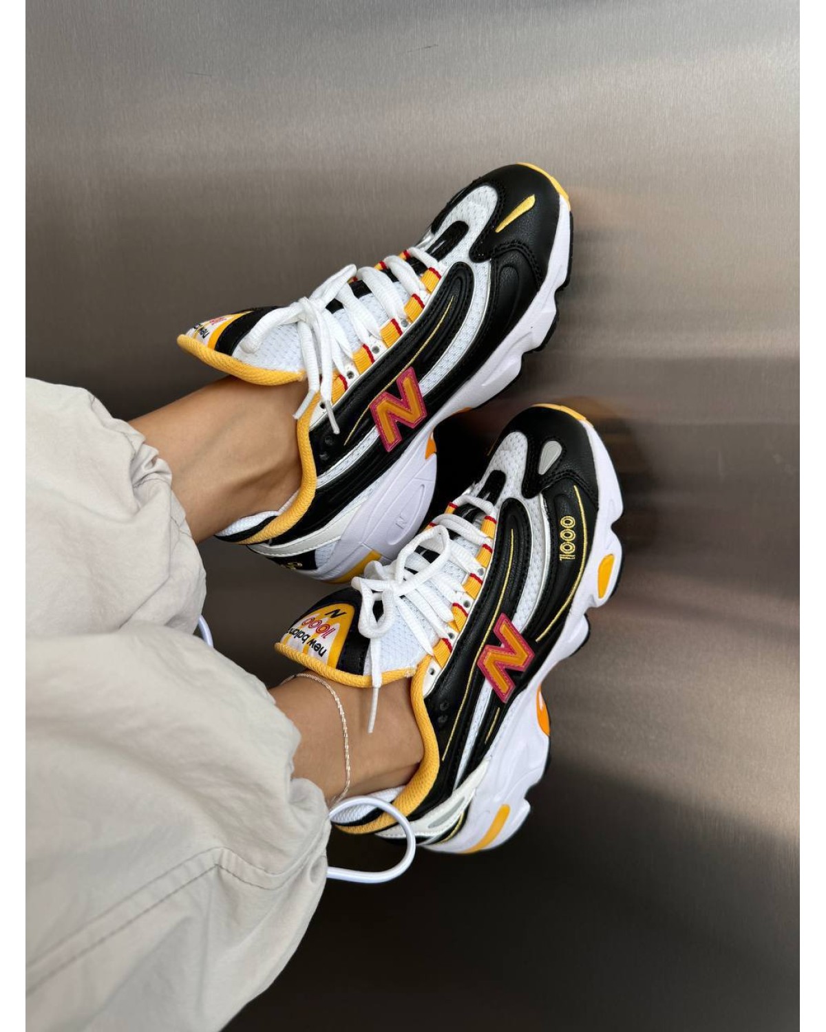 New Balance 1000 Black / White / Yellow