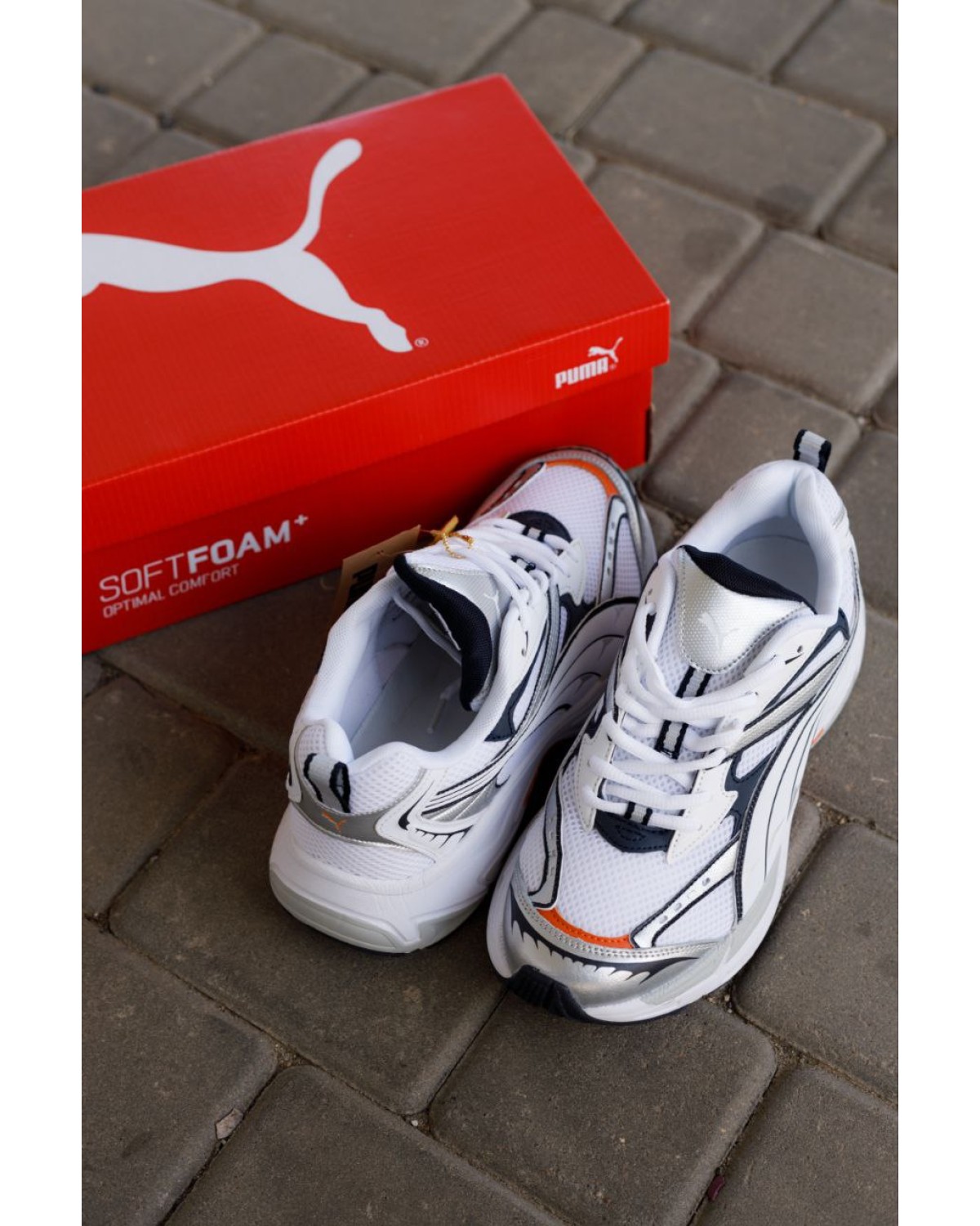Puma Morphic Base White Black Orange