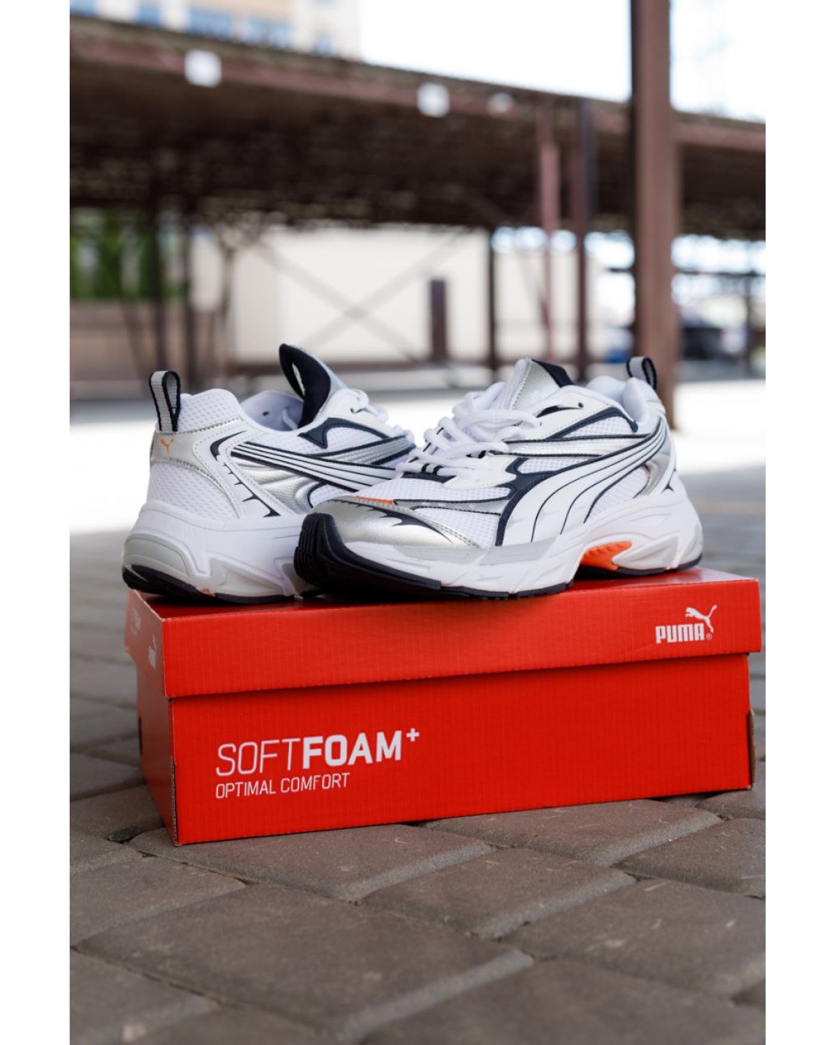 Puma Morphic Base White Black Orange