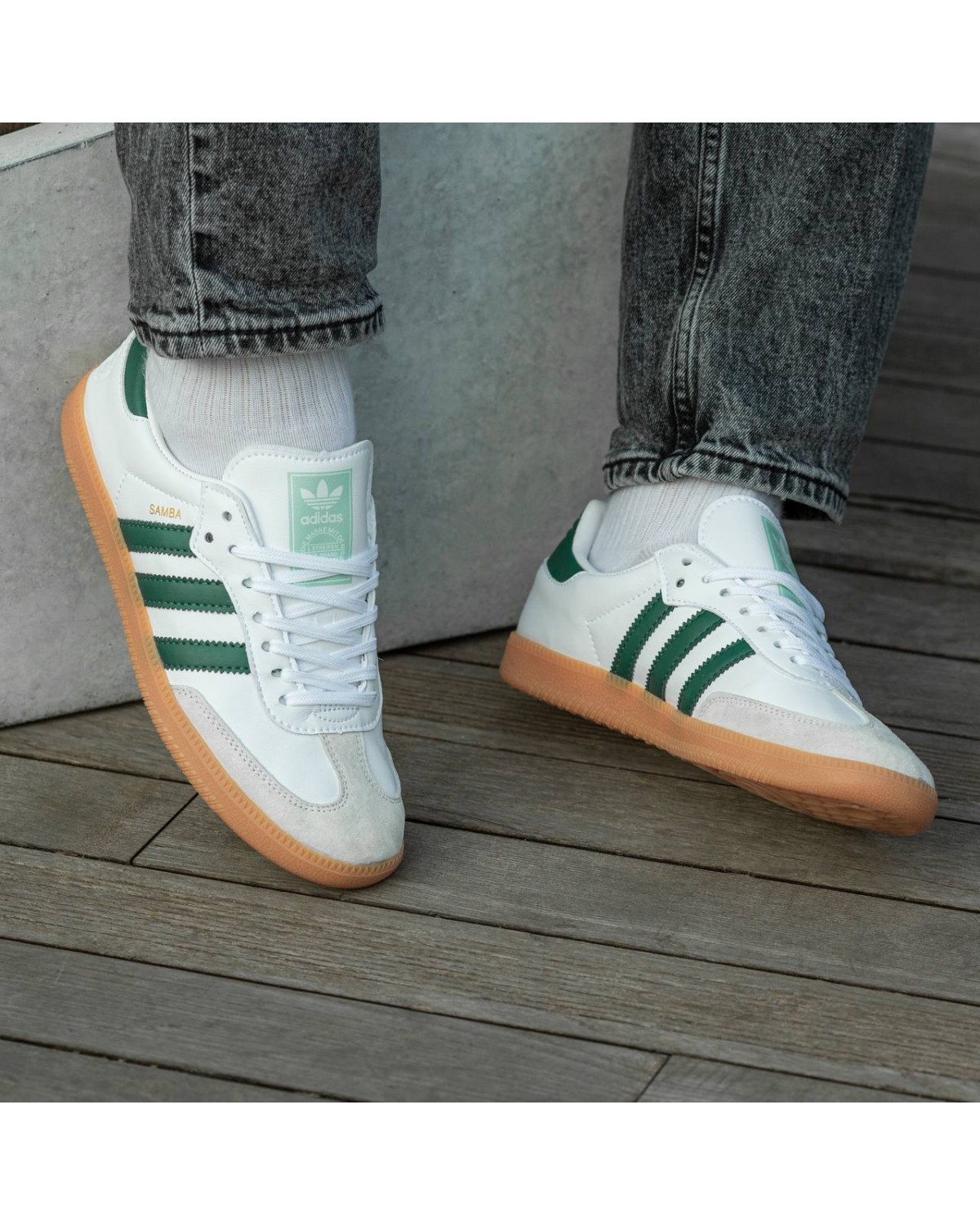 Adidas Samba White\Green