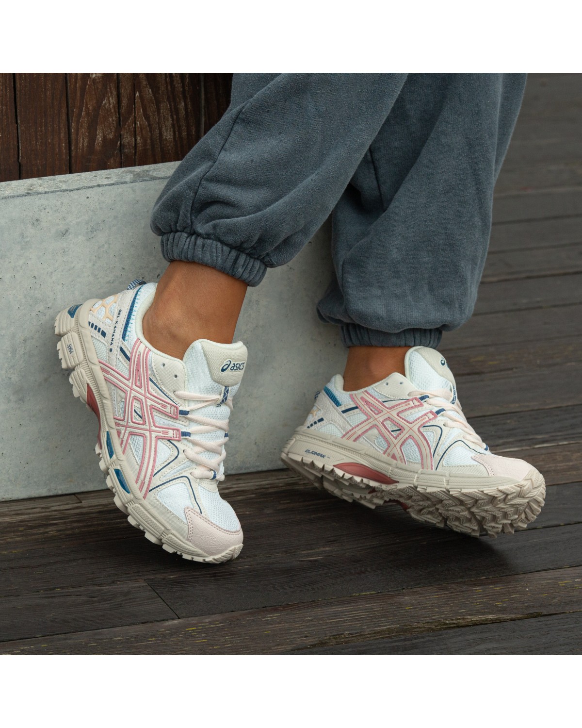 Asics Kahana 8 White Blue Pink