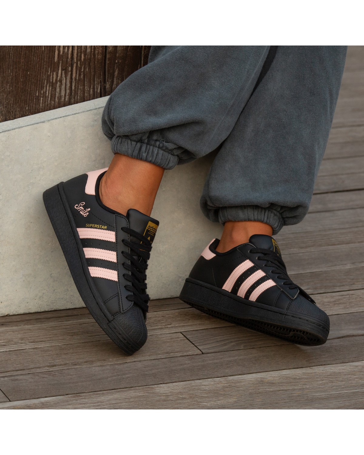 Adidas Superstar Smile Black Pink