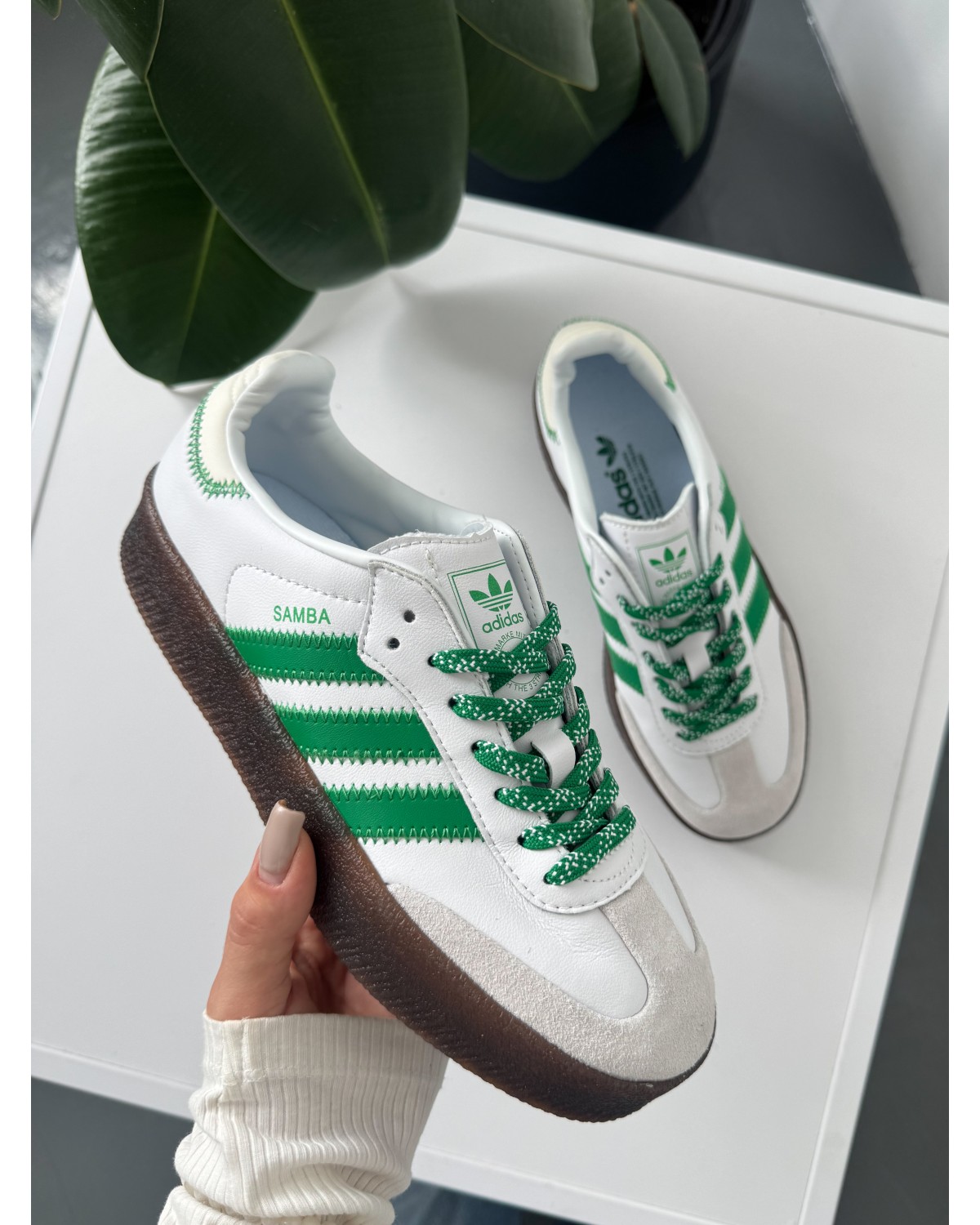 Adidas Samba Platform White/Green