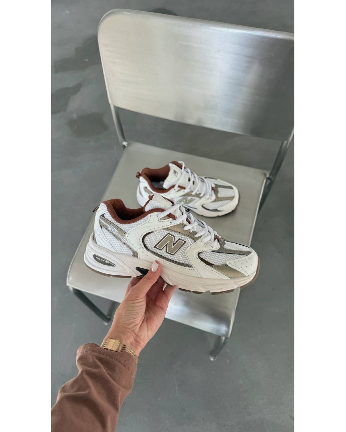 New Balance 530 White Brown Gold