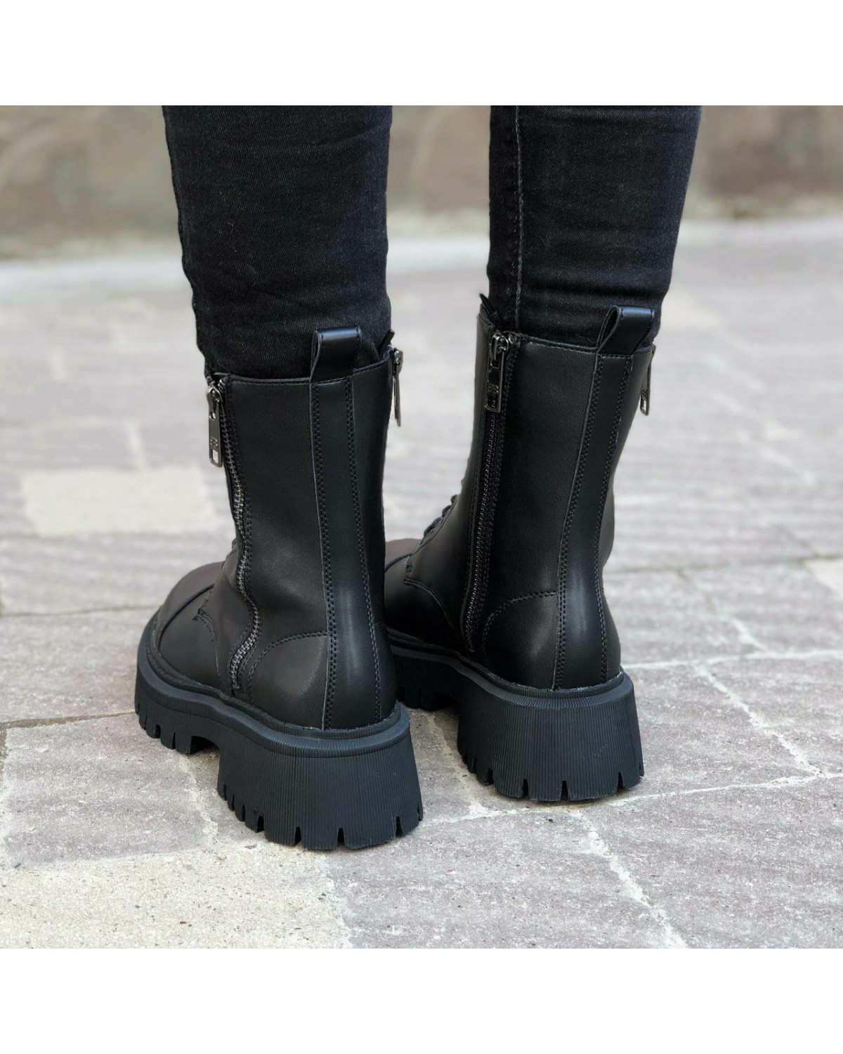 Balenciaga Black Tractor Side-zip Boots