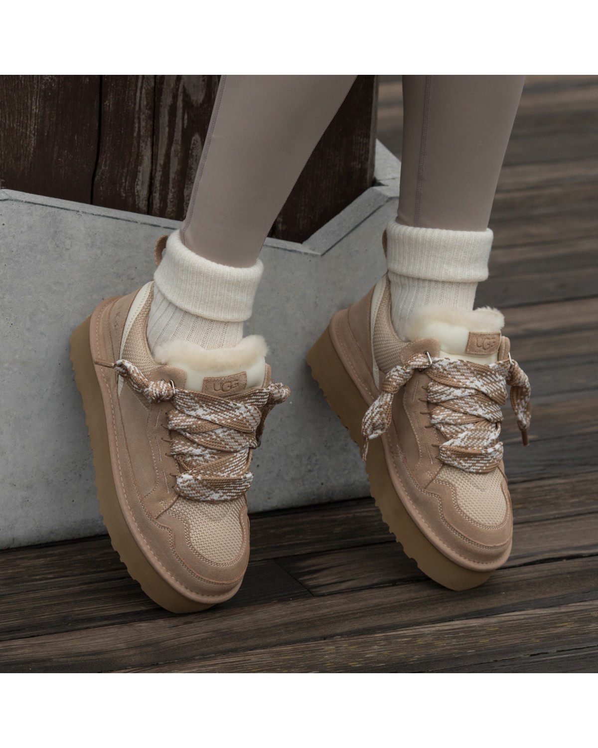 UGG Lowmel Sneaker Platform Beige