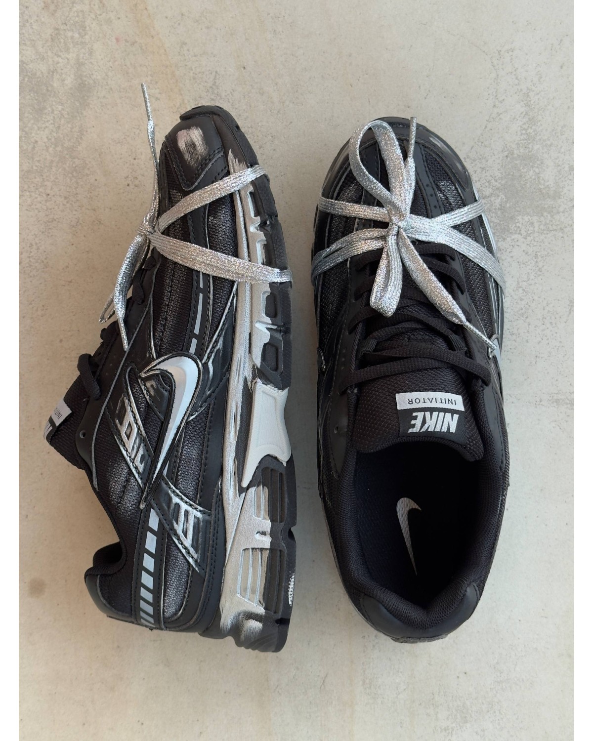 Nike Initiator Custom Silver Black Nike Initiator Custom Silver Black