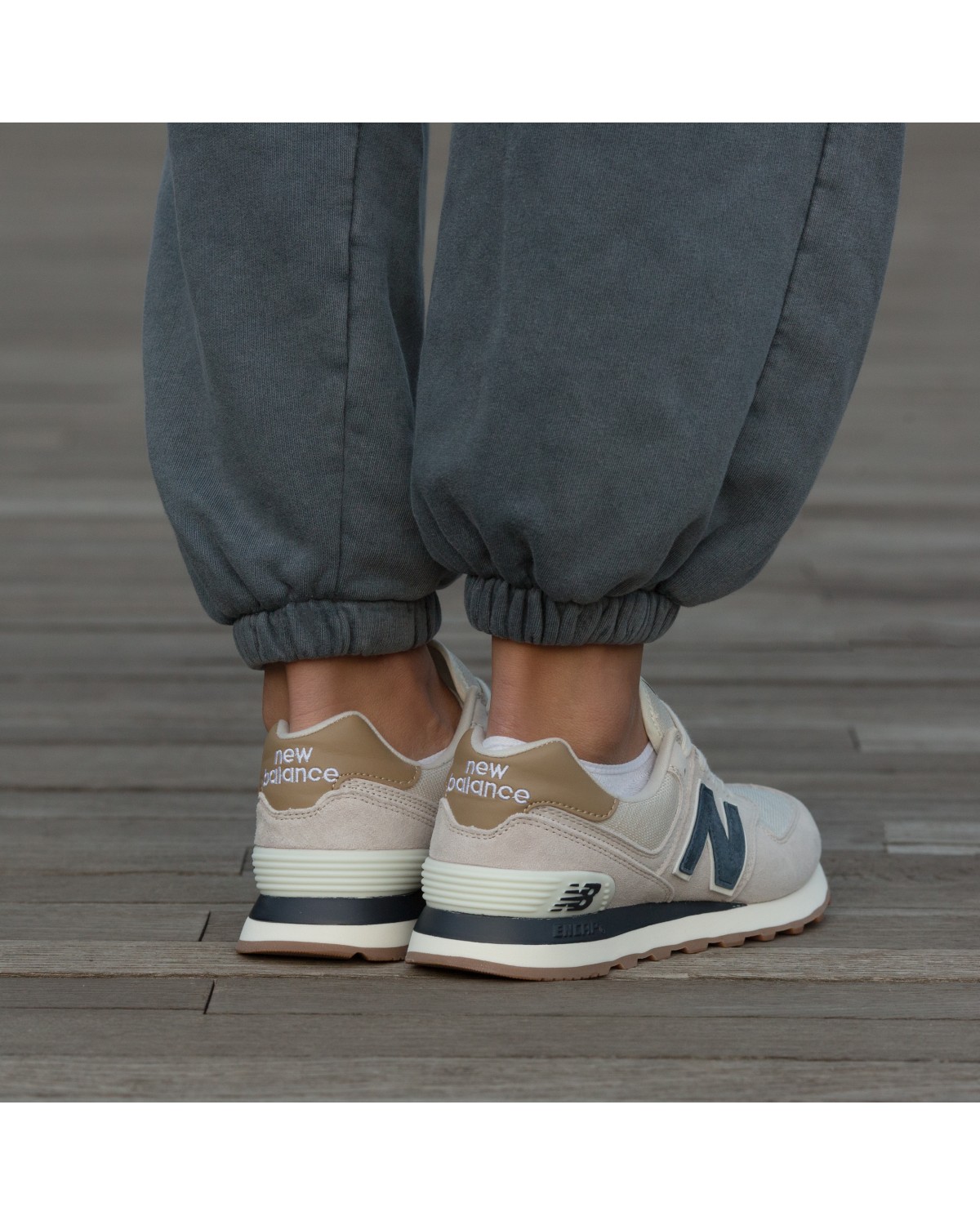 New Balance 574 Beige Blue