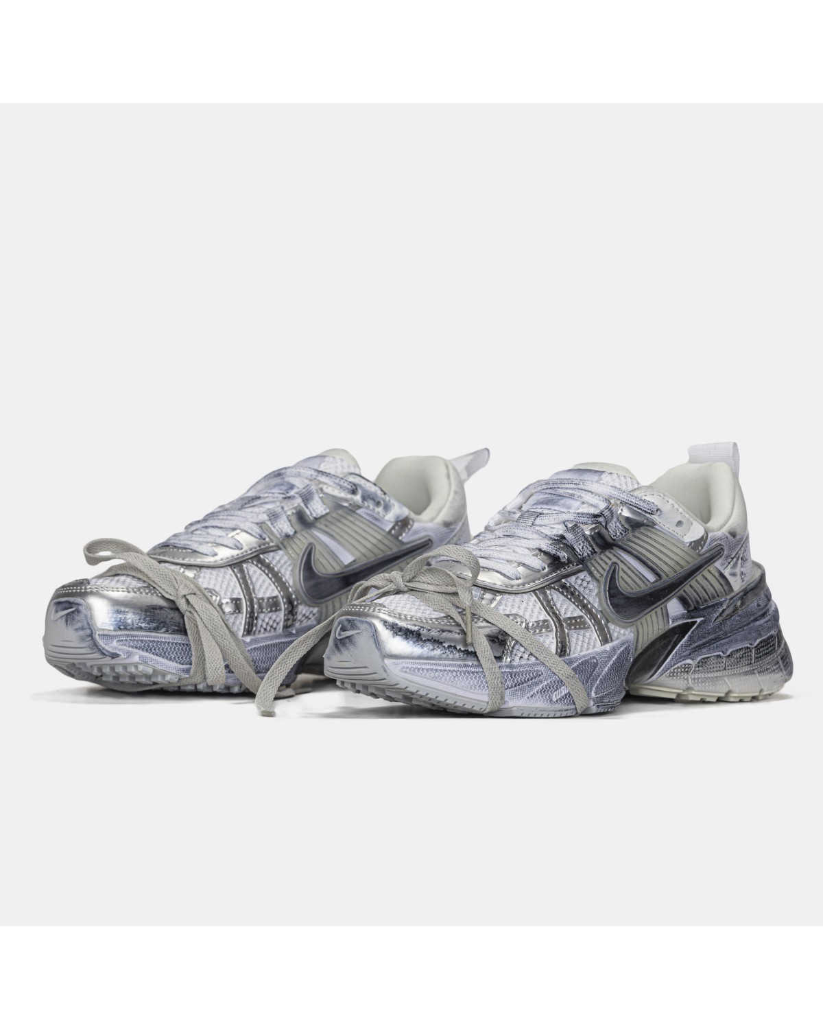 Nike Runntek V2K White Silver Custom Nike Runntek V2K White Silver Custom