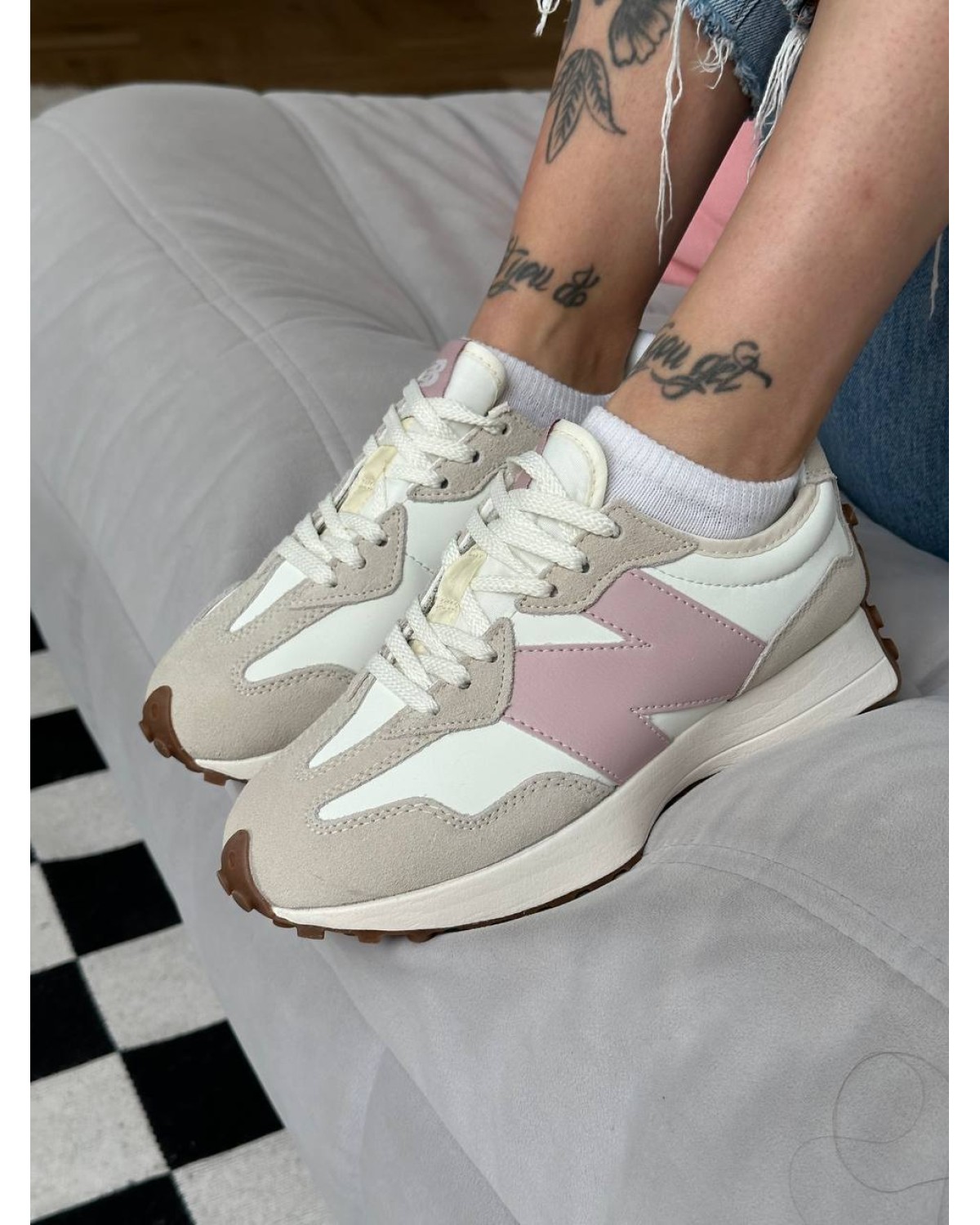 New Balance 327 Pink Grey White