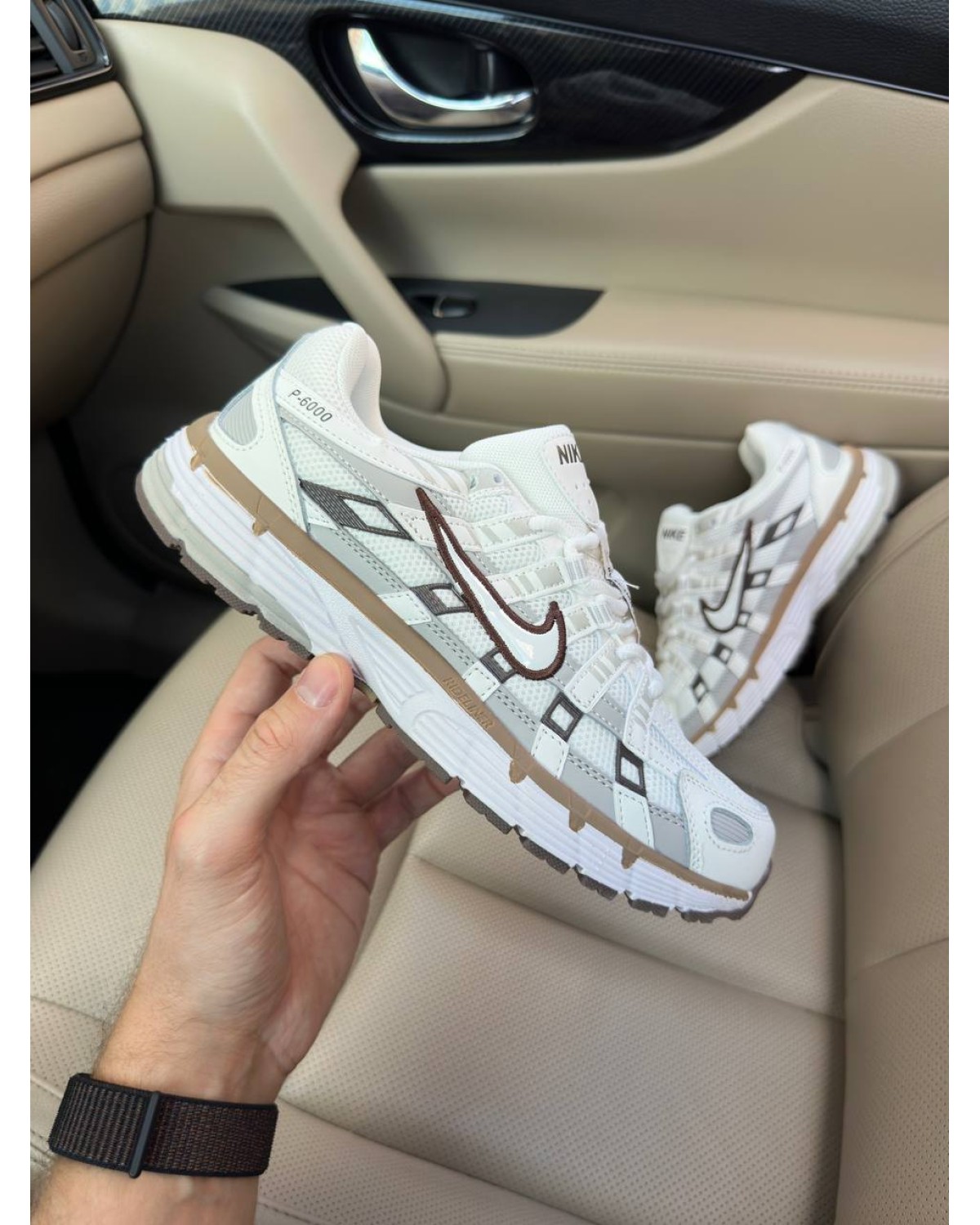 Nike P-6000 White Brown