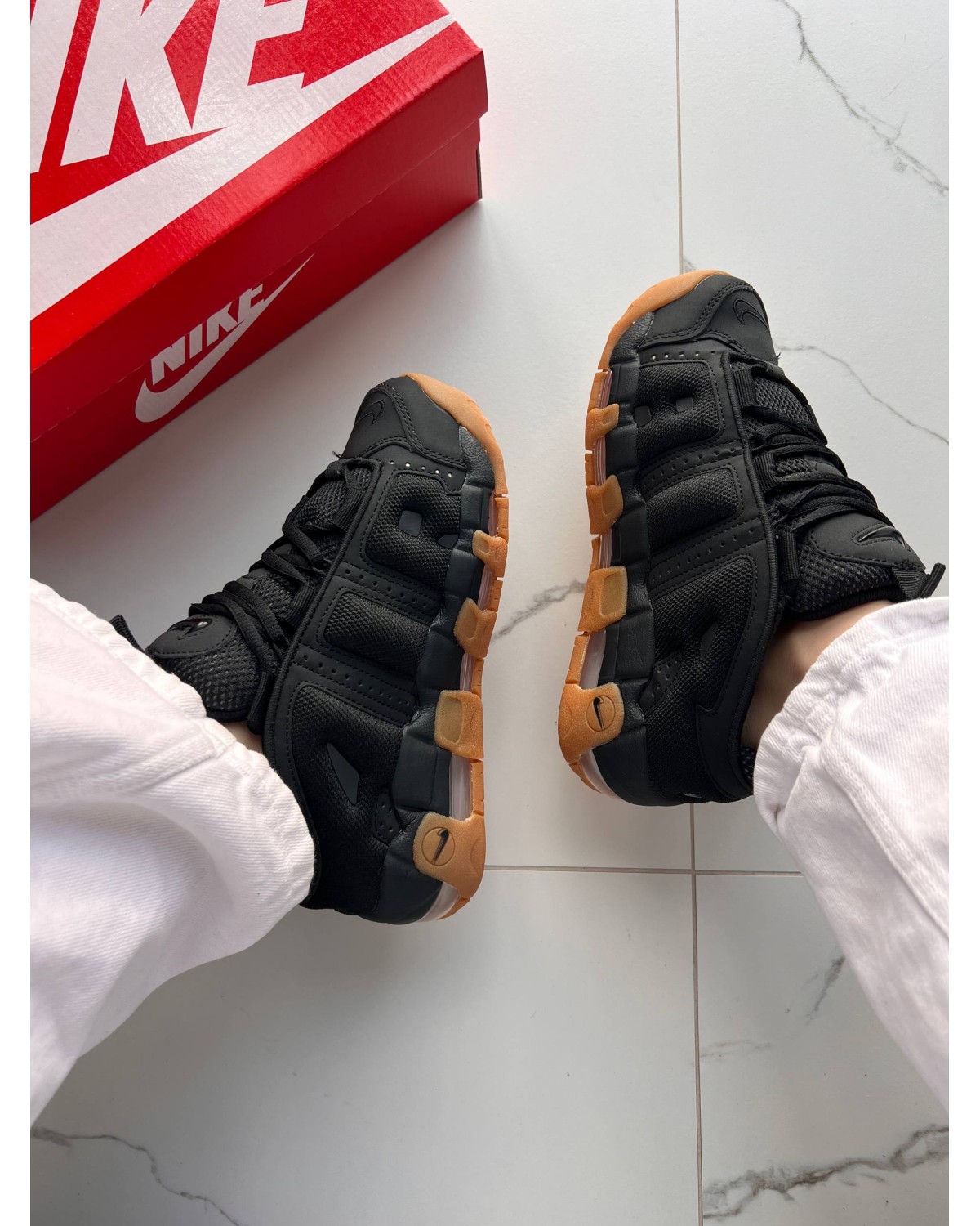 Nike Air More Uptempo Low Black Gum Nike Air More Uptempo Low Black Gum