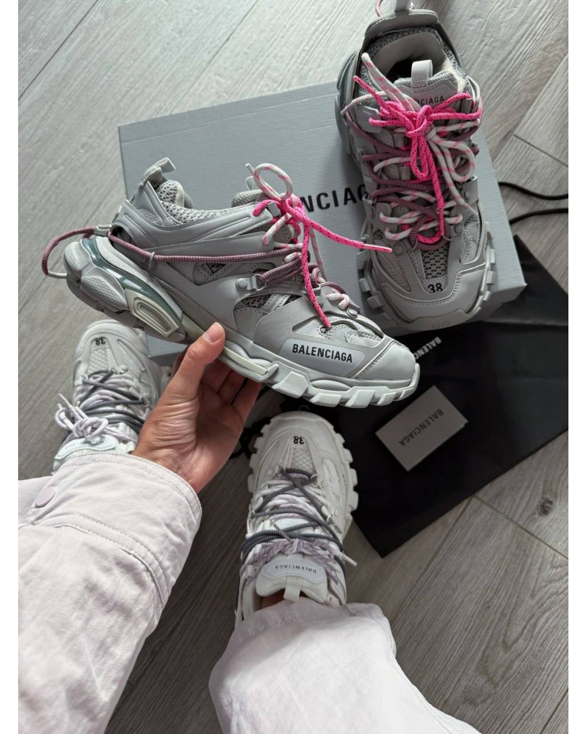 Balenciaga Track Trail Laces WMNS Grey / Pink