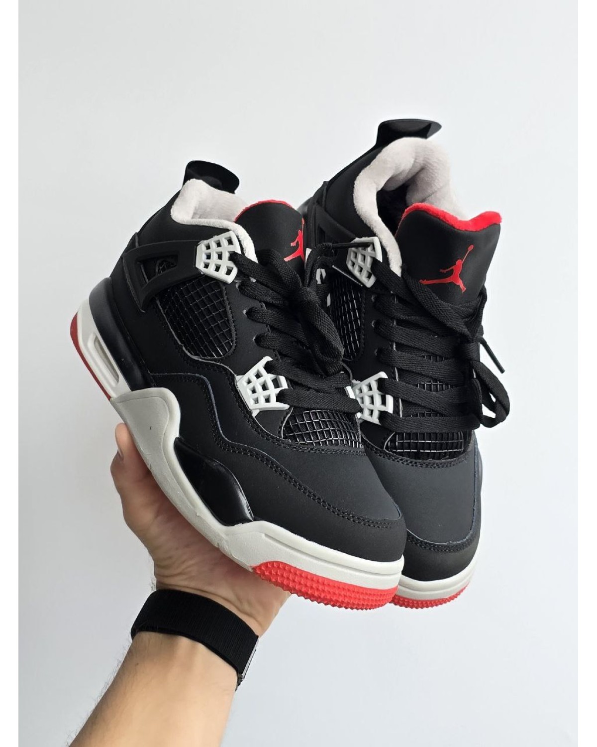 Nike Air Jordan 4 Fur  Black Red