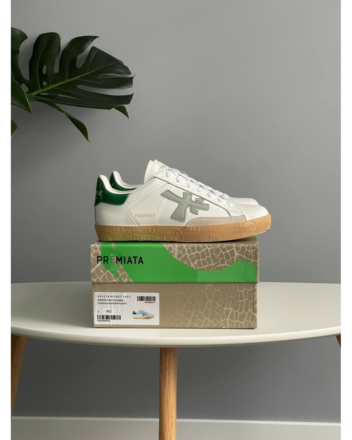 Premiata Steven White Green Grey Beige