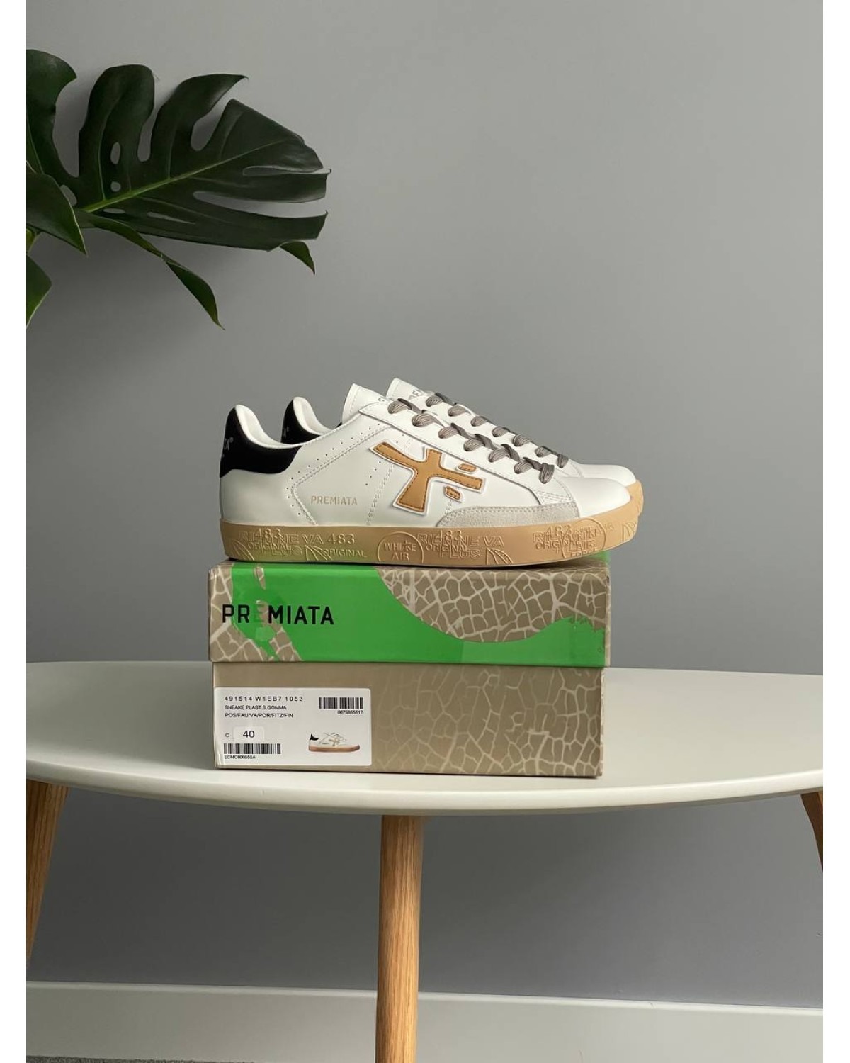 Premiata Steven White Black Beige