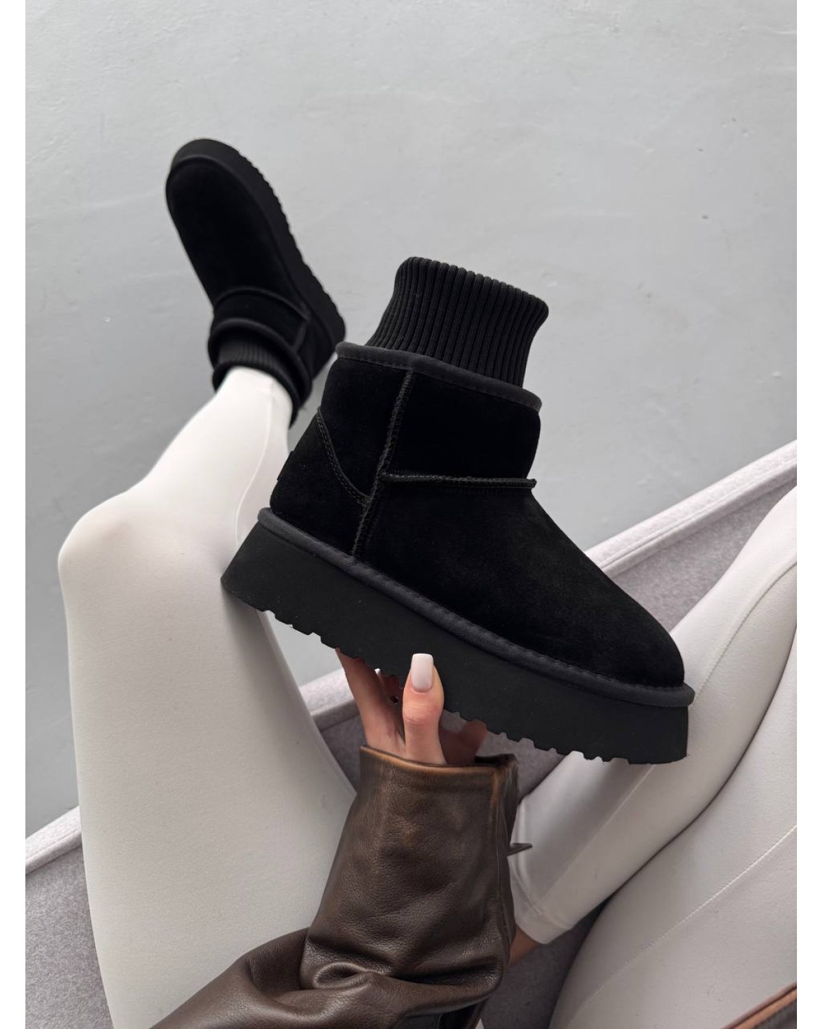 UGG Sock Black Suede UGG Sock Black Suede