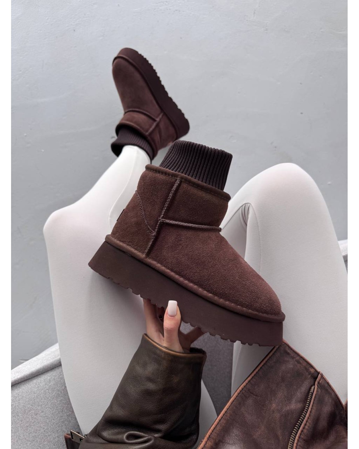UGG Sock Dark Chocolate Suede