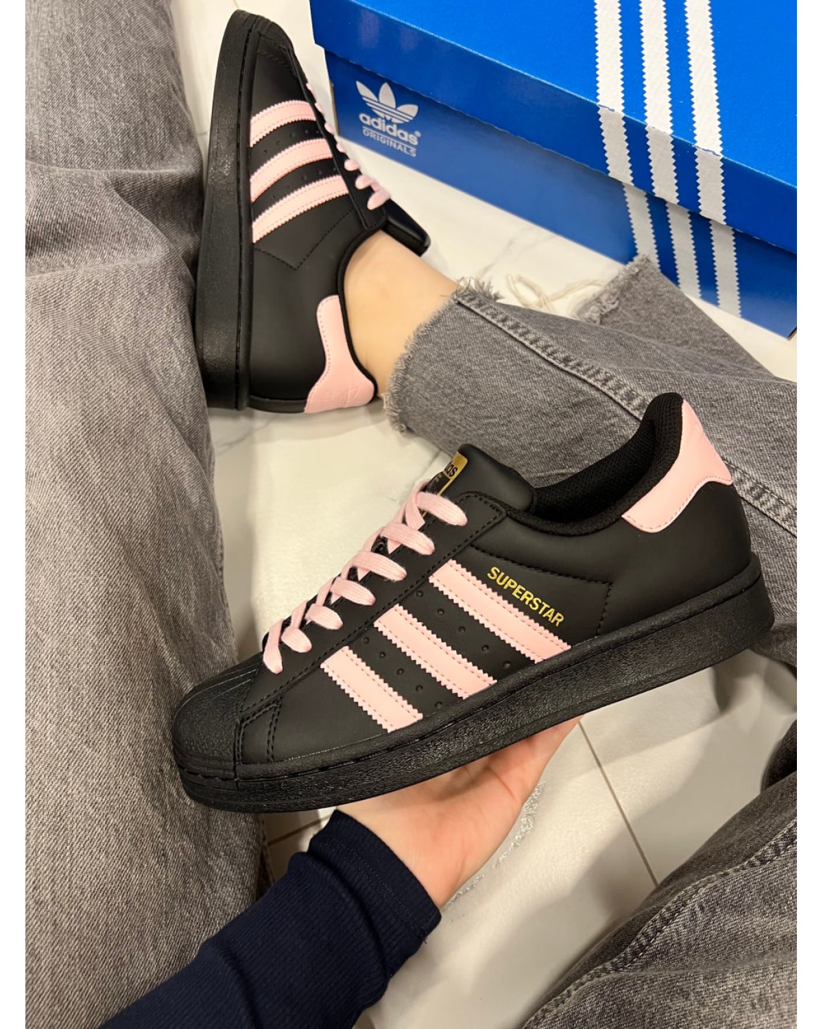 Adidas Superstar Smile Black Pink Adidas Superstar Smile Black Pink