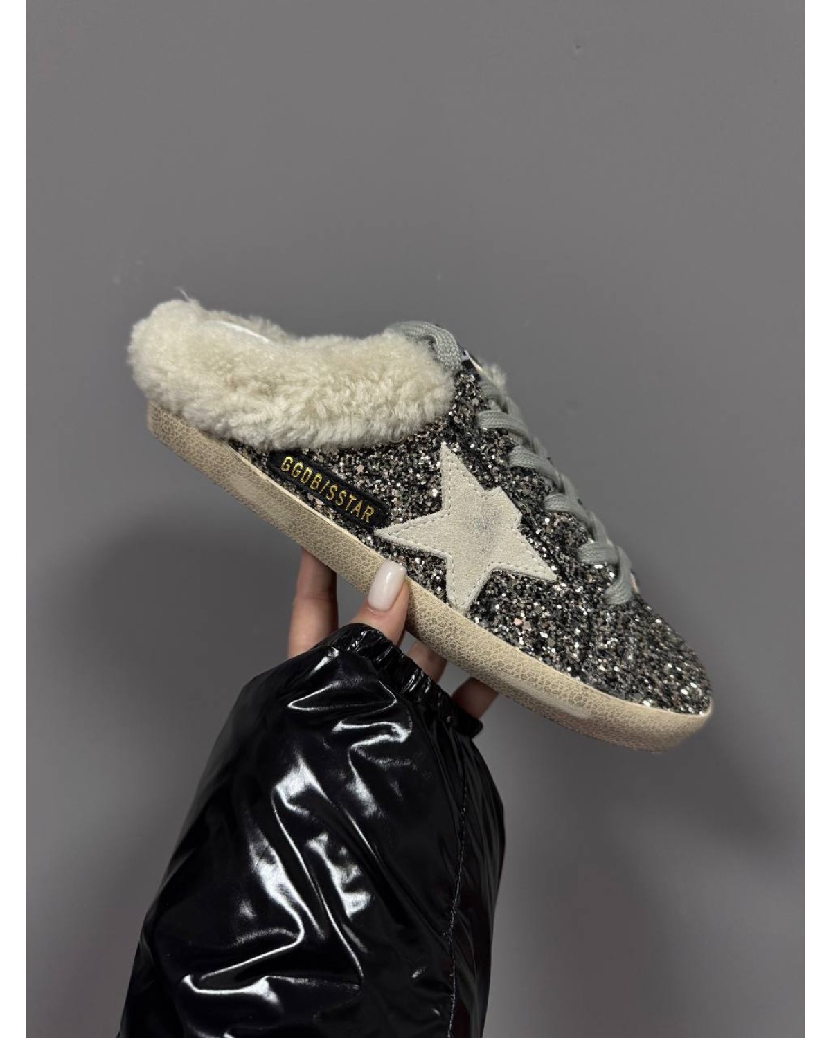 Golden Goose Superstar Metallic Silver Fur