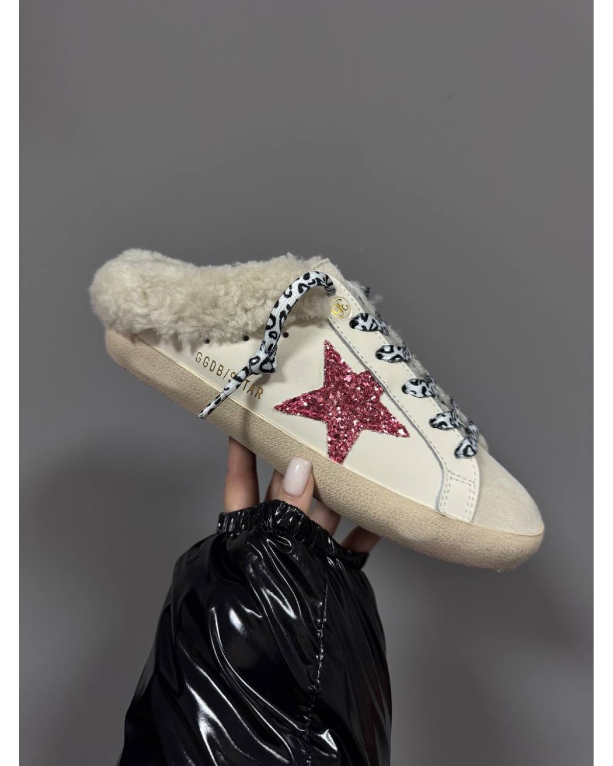 Golden Goose Superstar Pink Sparkle / Leo Fur
