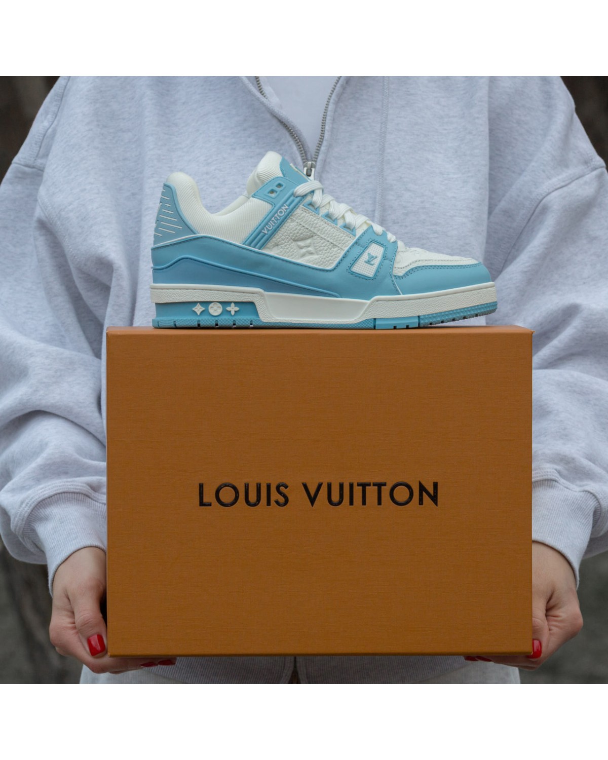 Louis Vuitton LV Trainer Sneakers White Blue