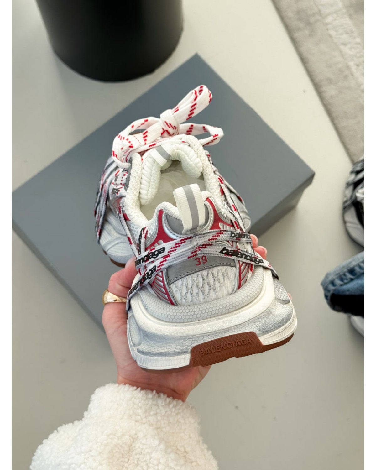 Balenciaga 3xl Extreme Laces Red/White Logo