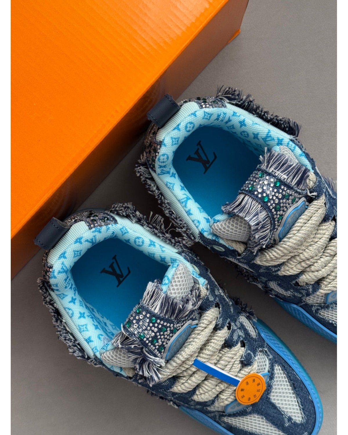 Louis Vuitton Trainer Blue Swarovski Monogram