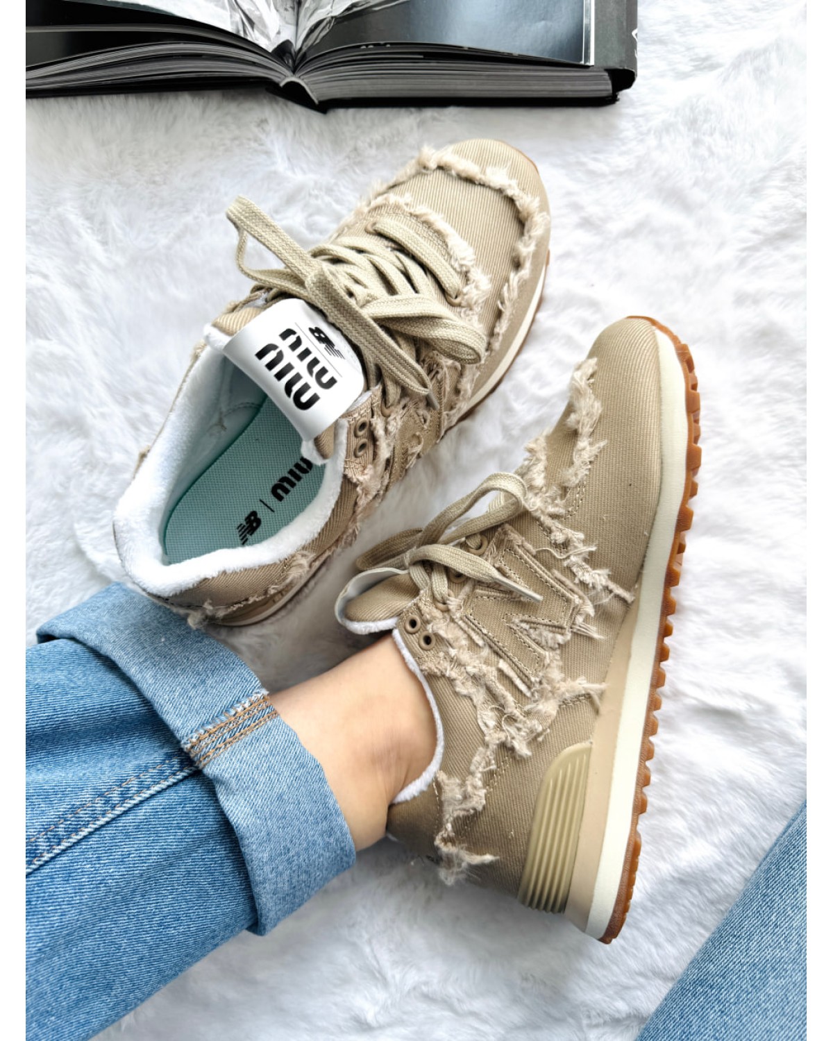 New Balance 574 x Miu Miu Beige