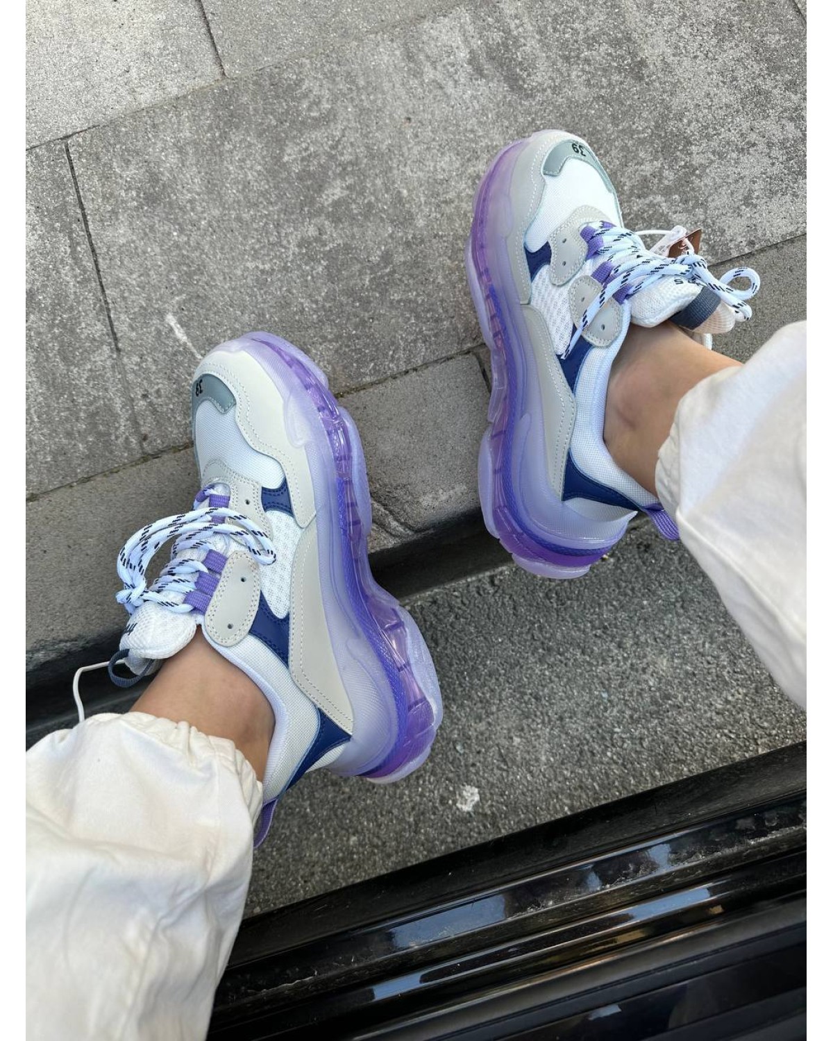 Balenciaga Triple S Clear Sole White Violet