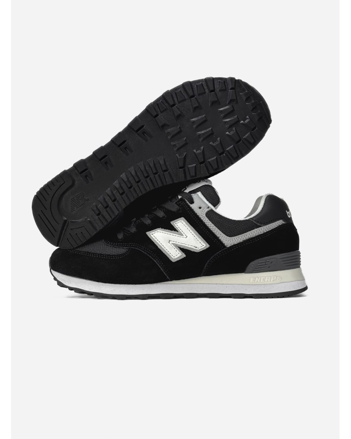 New Balance 574 Black/White/Dark Grey