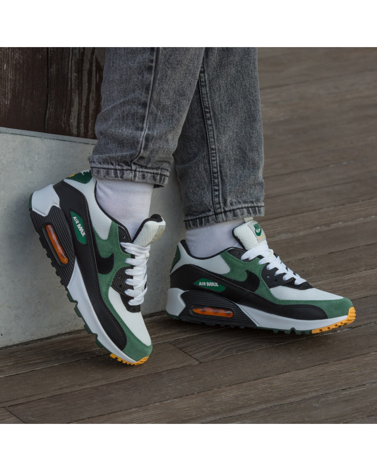 Nike Air Max 90 White Green Suede