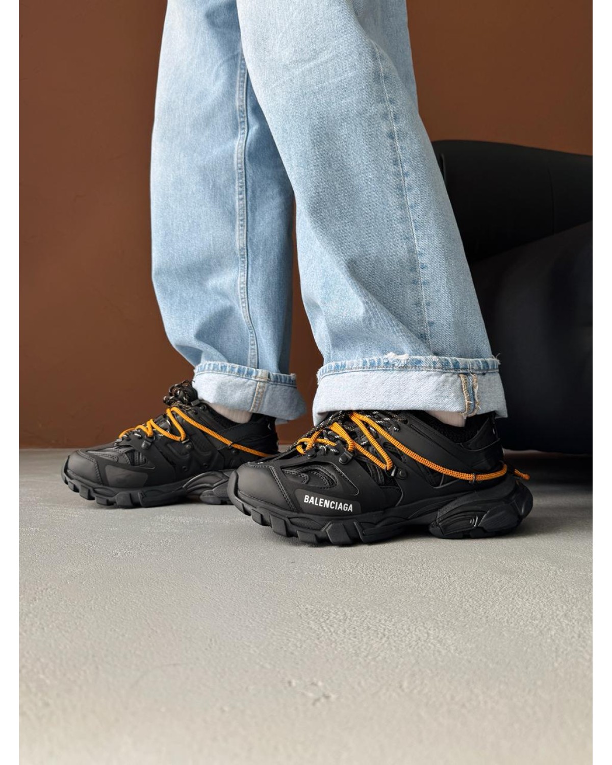 Balenciaga Track Trail Laces Black / Orange