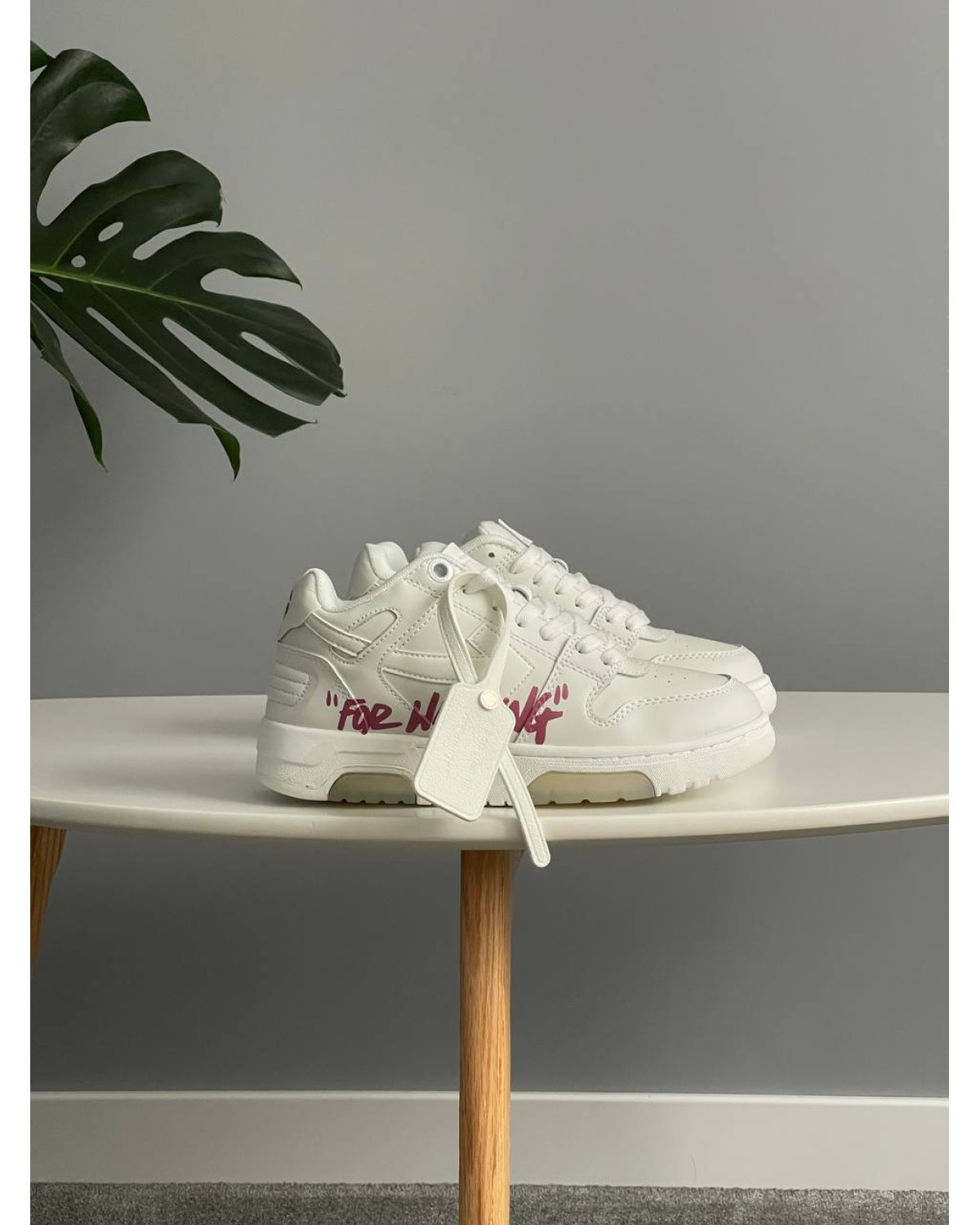 Off White For Walking White Pink Logo