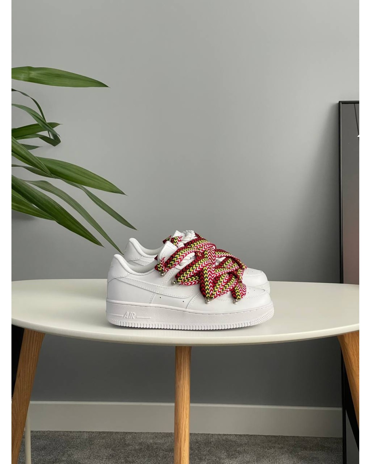 Nike Air Force 1 Low Custom Lanvin Laces White Multicolor
