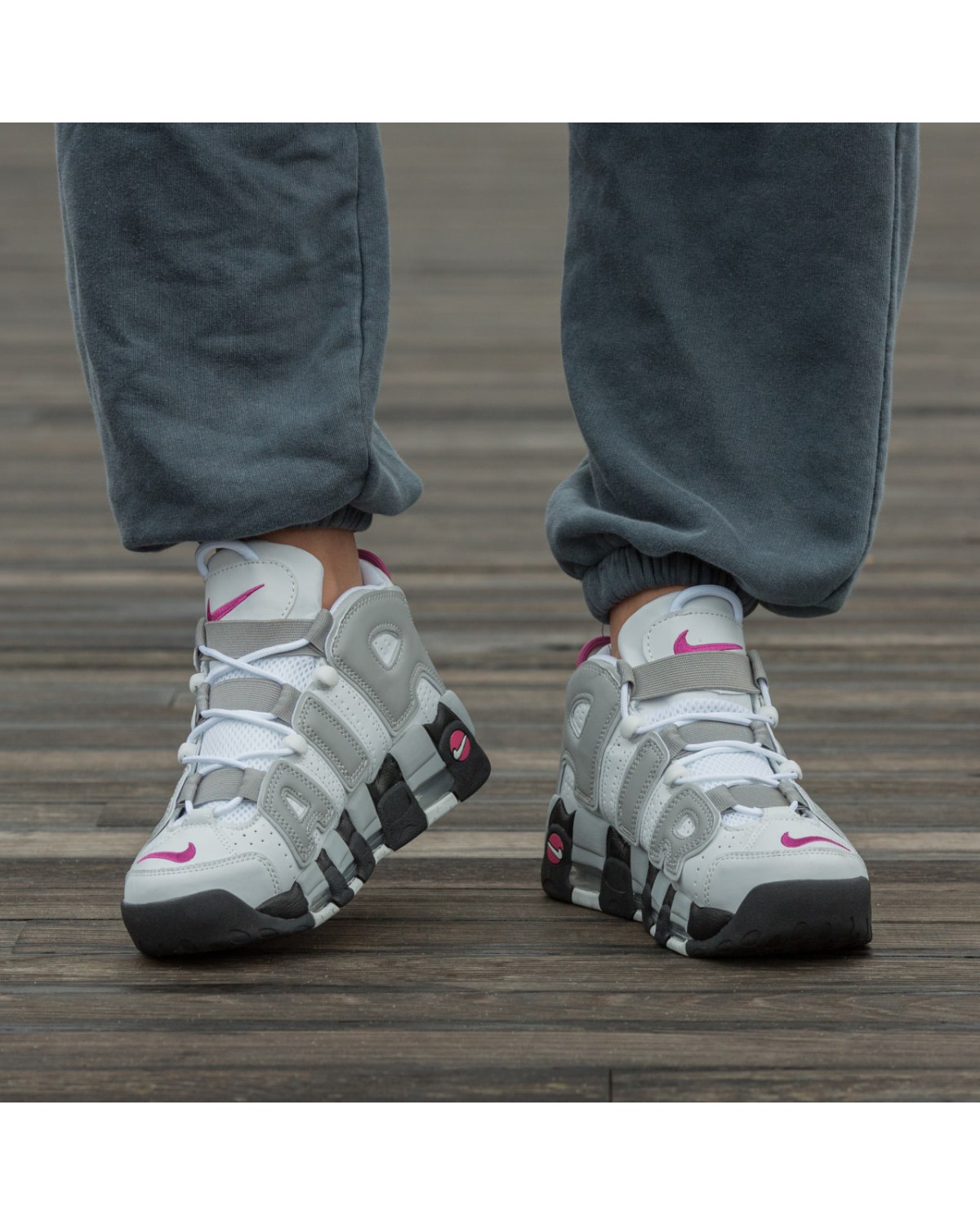 Nike Air More Uptempo 96 White/Gray Nike Air More Uptempo 96 White/Gray