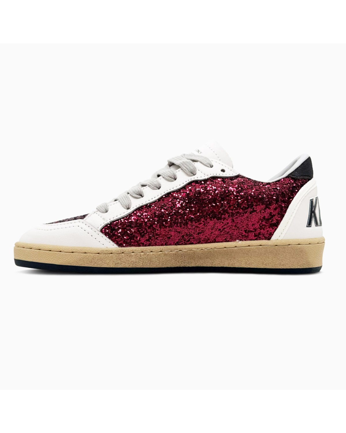 Golden Goose Ball Star Bordeaux Burgundy Glitter White Golden Goose Ball Star Bordeaux Burgundy Glitter White