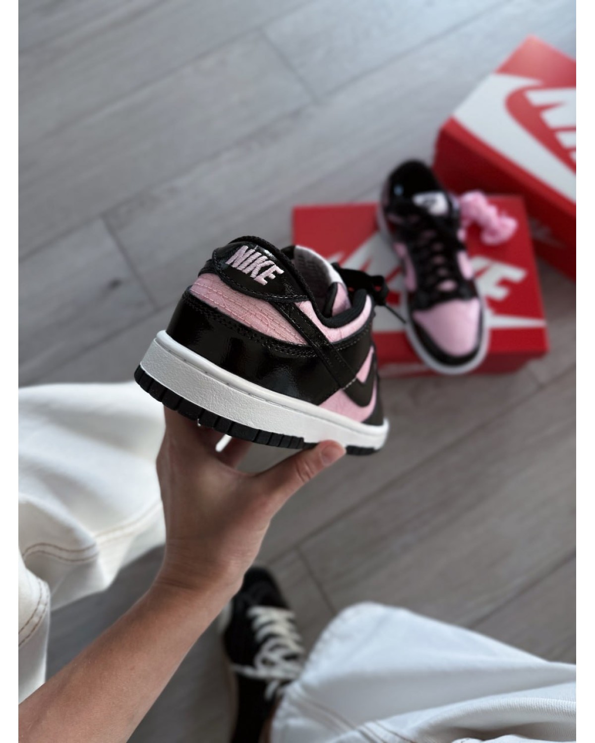 Nike Dunk Low Wmns Lace Pack - Regal Pink Black Patent Foam Nike Dunk Low Wmns Lace Pack - Regal Pink Black Patent Foam