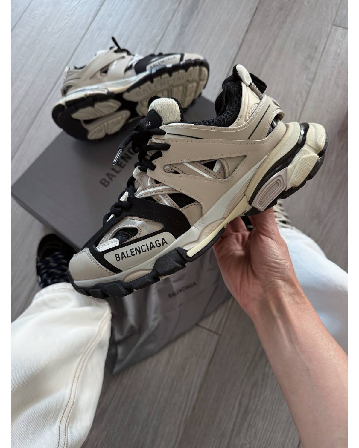 Balenciaga Track Beige Black